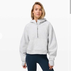 Lululemon Scuba Oversized 1/2 Zip Hoodie 
Heathered Core Ultra Light Grey